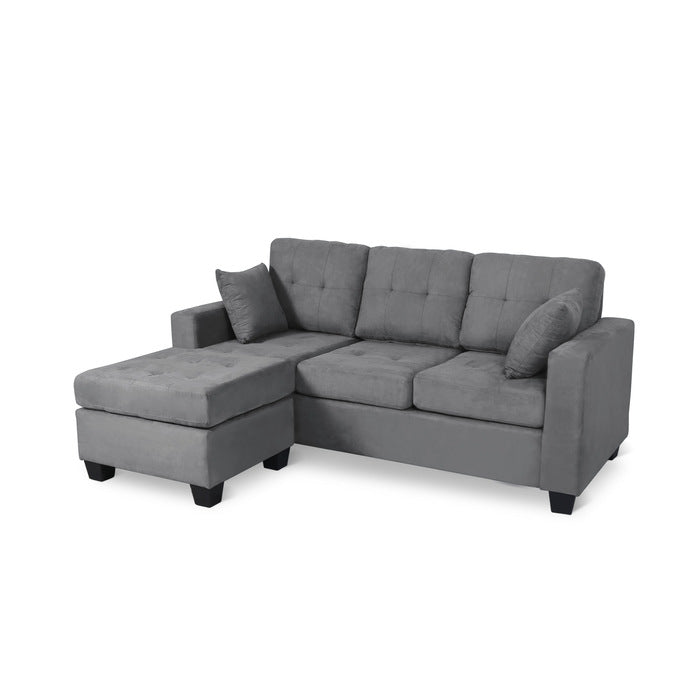 SH3217GRY-3SC REVERSIBLE SOFA CHAISE, GRAY FABRIC