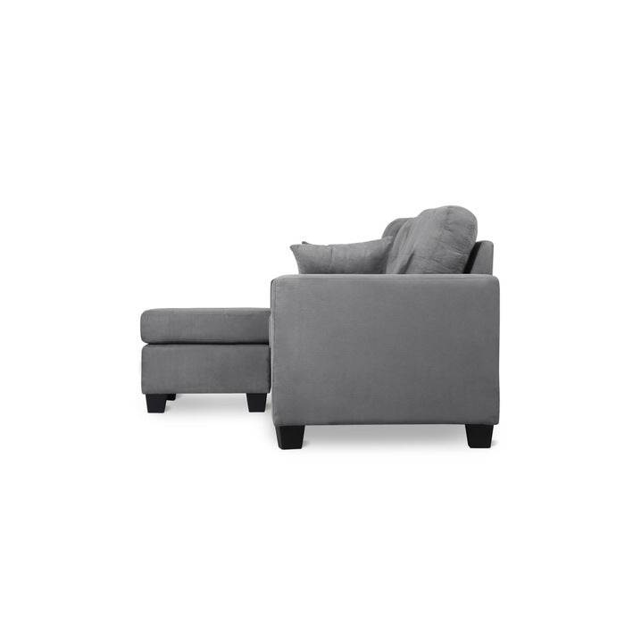 SH3217GRY-3SC REVERSIBLE SOFA CHAISE, GRAY FABRIC