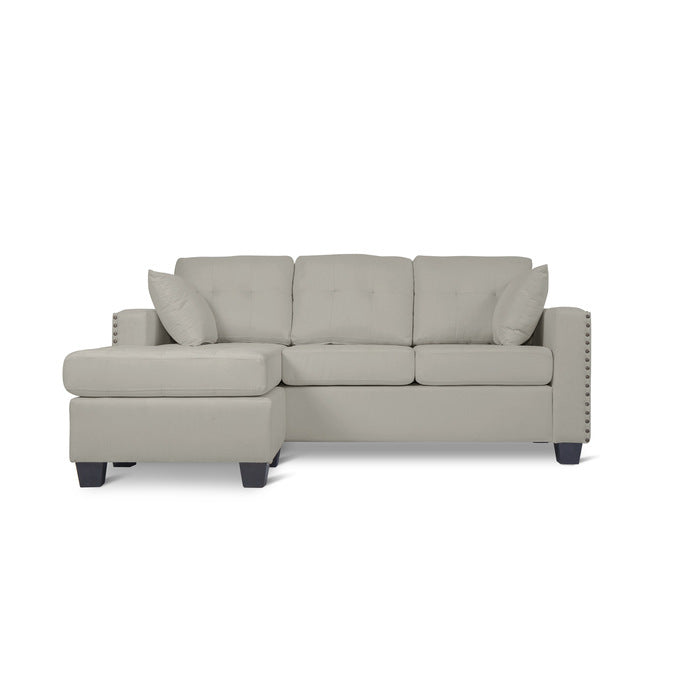SH3218GRY-3SC REVERSIBLE SOFA CHAISE, GRAY FABRIC