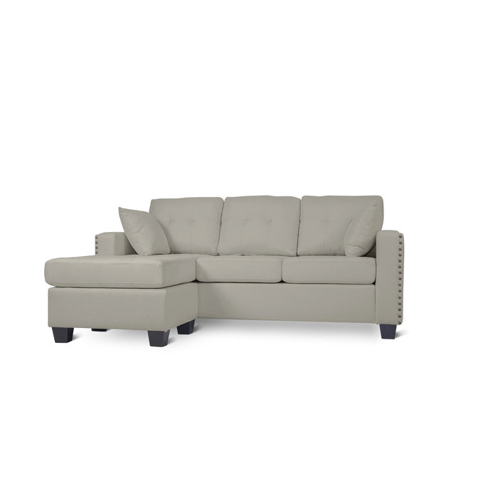 SH3218GRY-3SC REVERSIBLE SOFA CHAISE, GRAY FABRIC