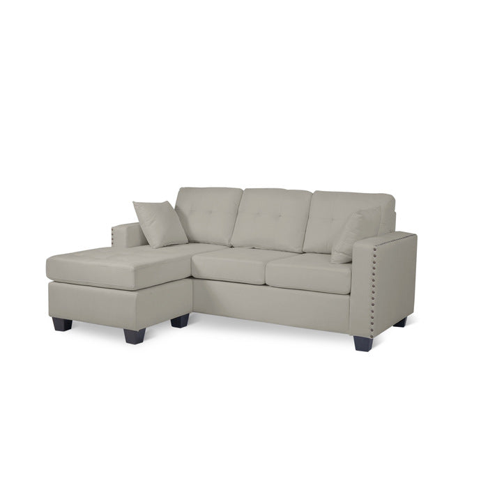 SH3218GRY-3SC REVERSIBLE SOFA CHAISE, GRAY FABRIC