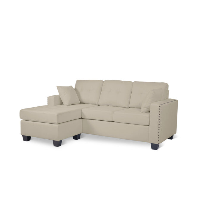 SH3218BGE-3SC REVERSIBLE SOFA CHAISE, BEIGE FABRIC