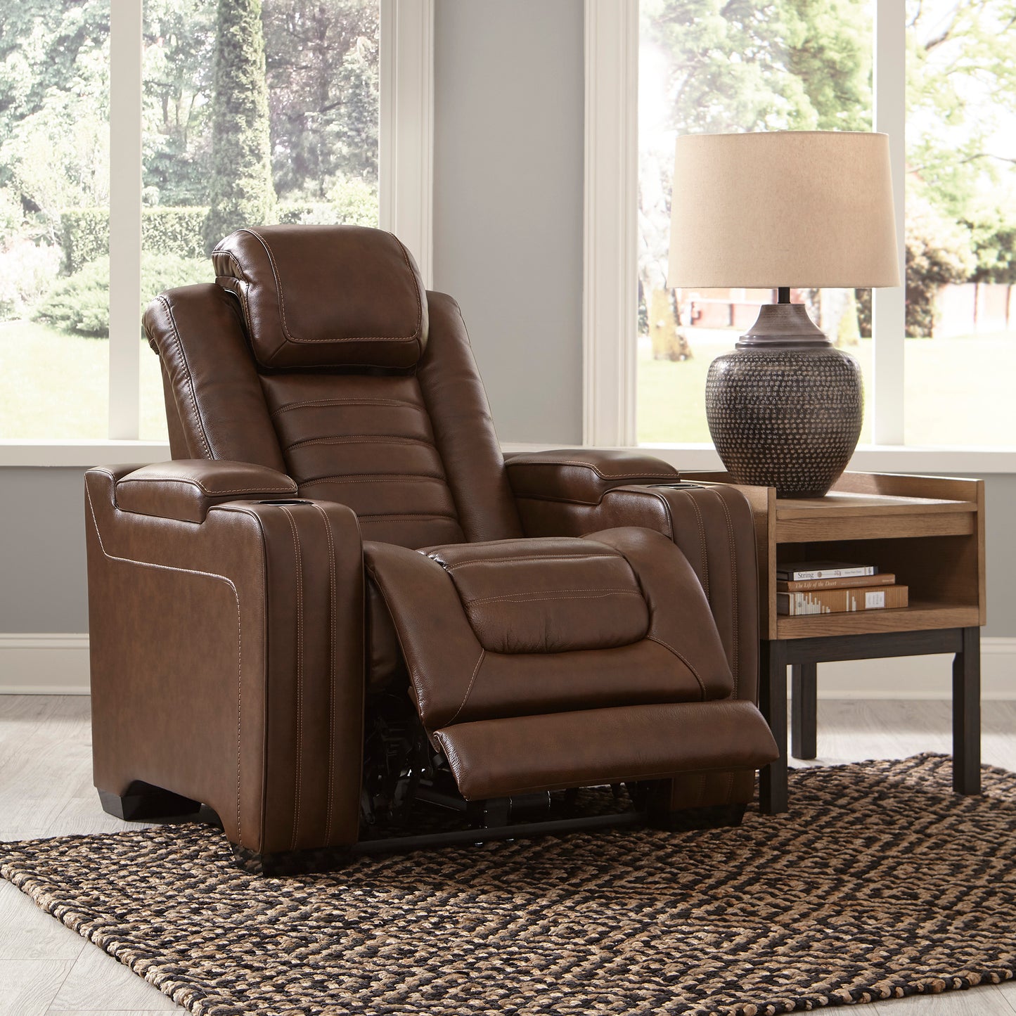 Backtrack Chocolate Power Reclining Living Room Set U28004