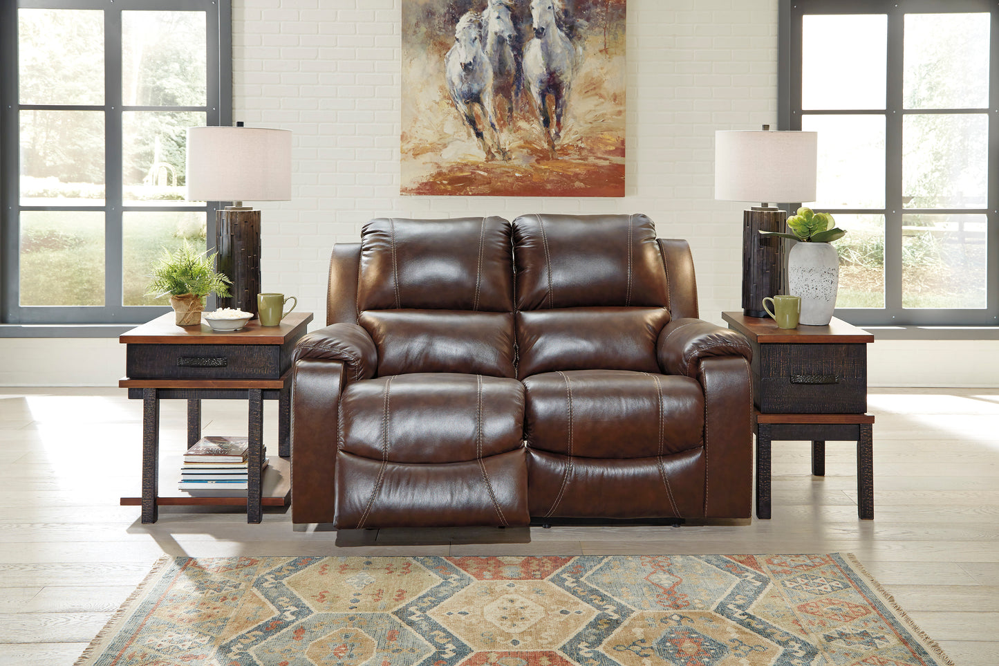 Rackingburg Manual Reclining Sofa and Loveseat - PKG007983