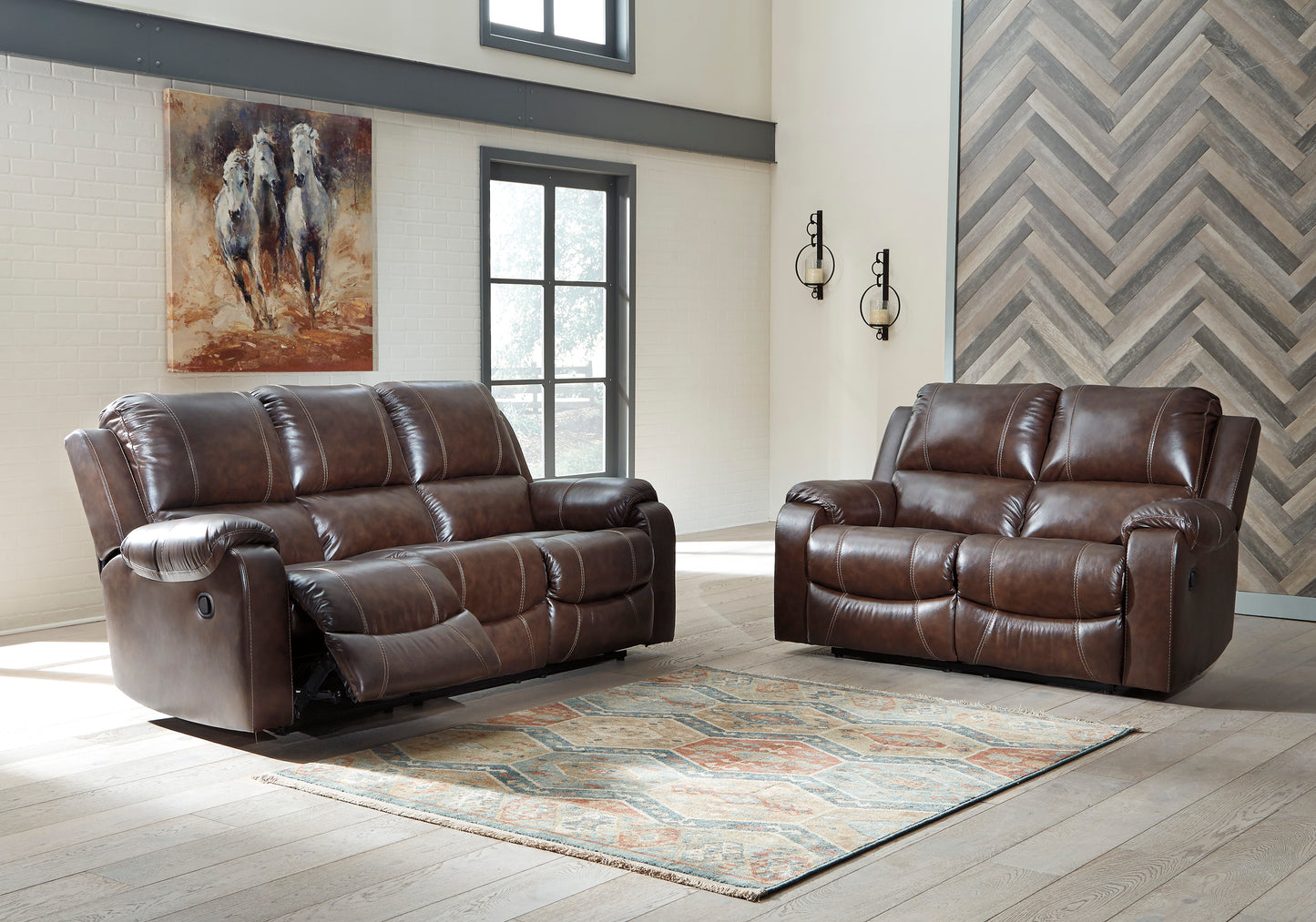 Rackingburg Manual Reclining Sofa and Loveseat - PKG007983