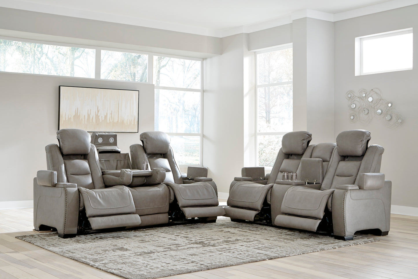 The Man-Den Power Reclining Sofa and Loveseat - PKG010459