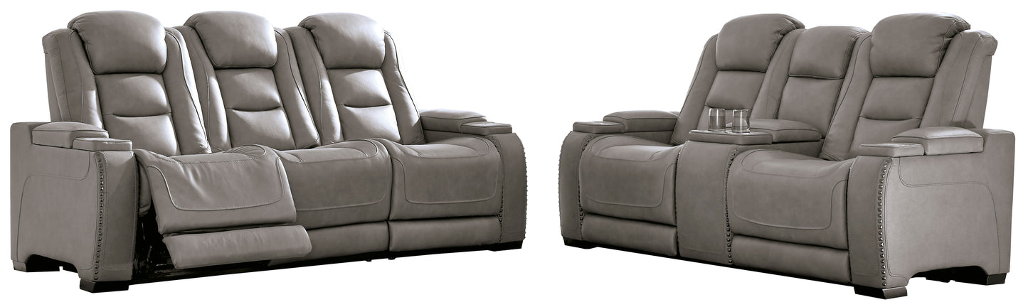 The Man-Den Power Reclining Sofa and Loveseat - PKG010459