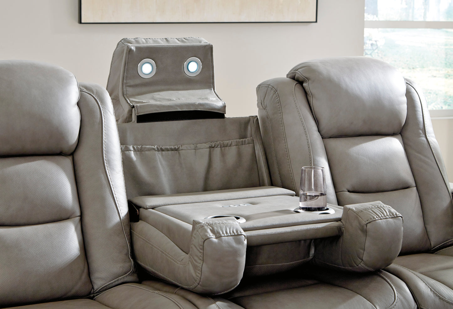 The Man-Den Power Reclining Sofa and Loveseat - PKG010459