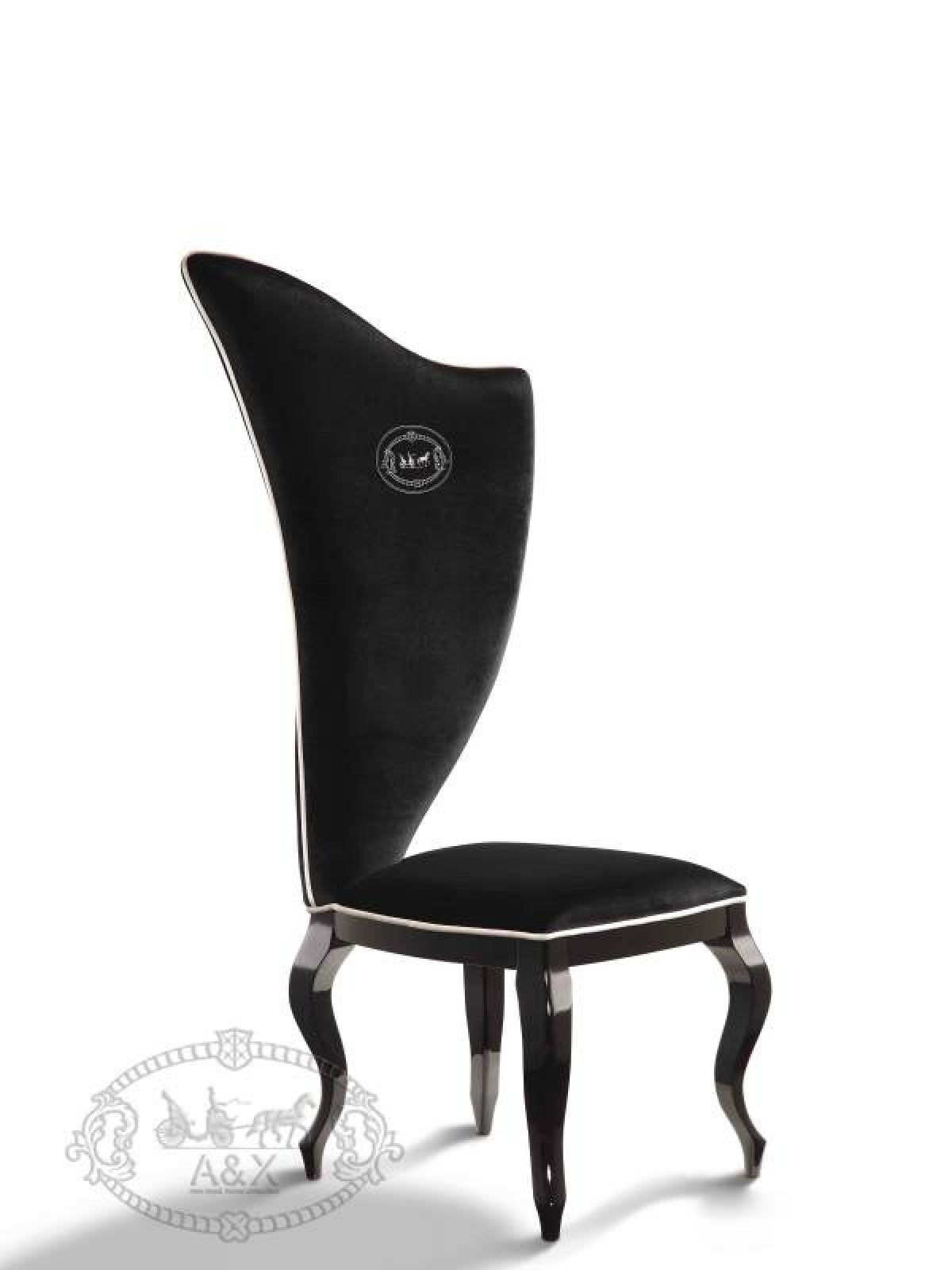 A&X Sovereign Transitional Black Crocodile Dining Set w/ Black Gloss Legs