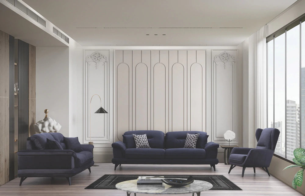Violet Sofa & Loveseat Navy Blue