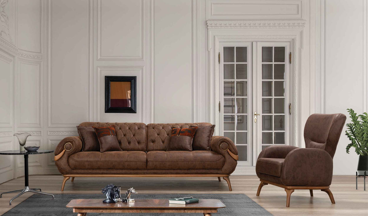 Boston Sofa & Love Dark Brown