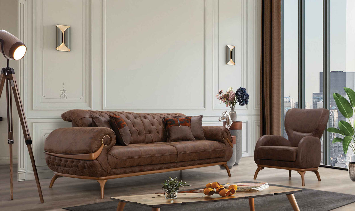 Boston Sofa & Love Dark Brown