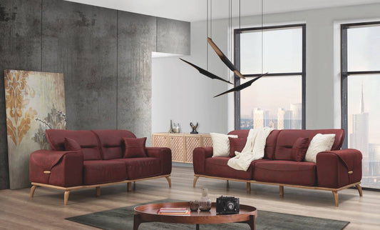 Oslo Sofa & Love Seat - Burgundy