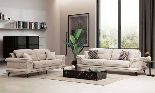 Violet Sofa & Loveseat Cream