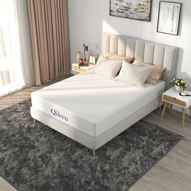 NAPQUEEN MEDIUM FEEL CHARCOAL INFUSED VISCOELASTIC MEMORY FOAM MATTRESS