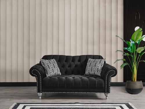 Juliette Black Velvet Sofa & Loveseat