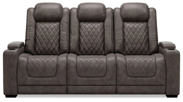 HyllMont Gray Power Reclining Sofa | 9300315
