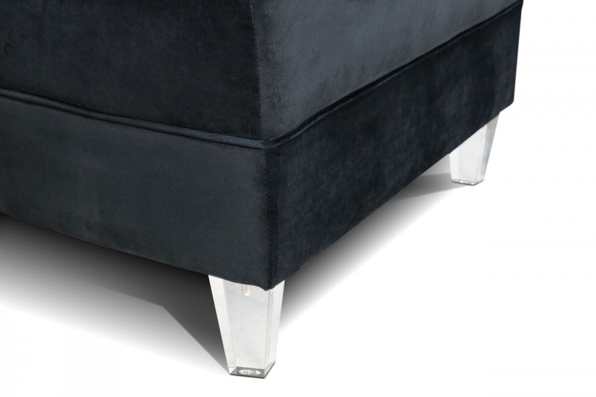 Divani Casa Darla - Modern Black Velvet Circular Sectional Sofa