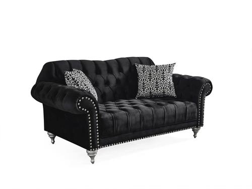 Juliette Black Velvet Sofa & Loveseat