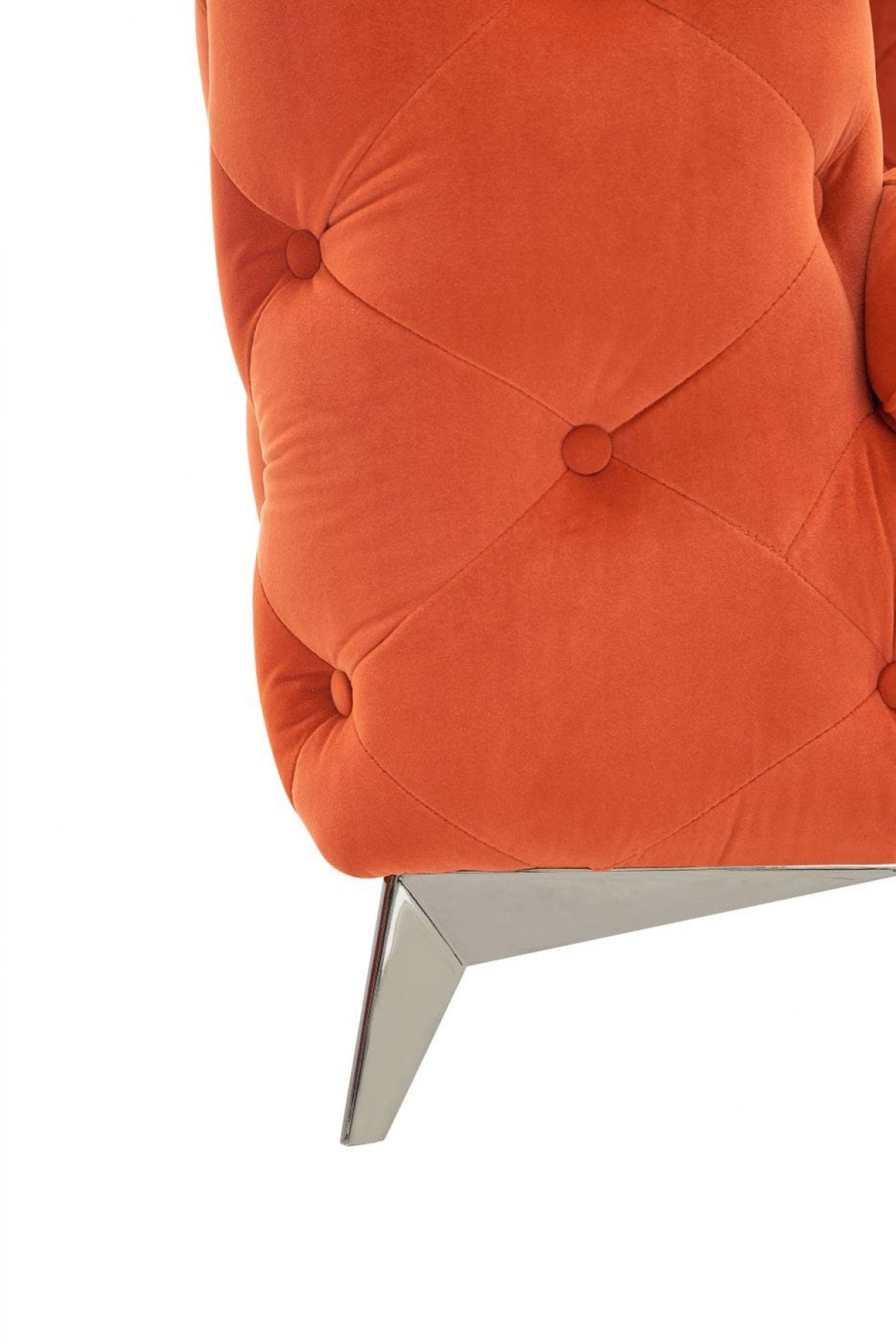 Divani Casa Delilah - Modern Orange Fabric Sofa Set