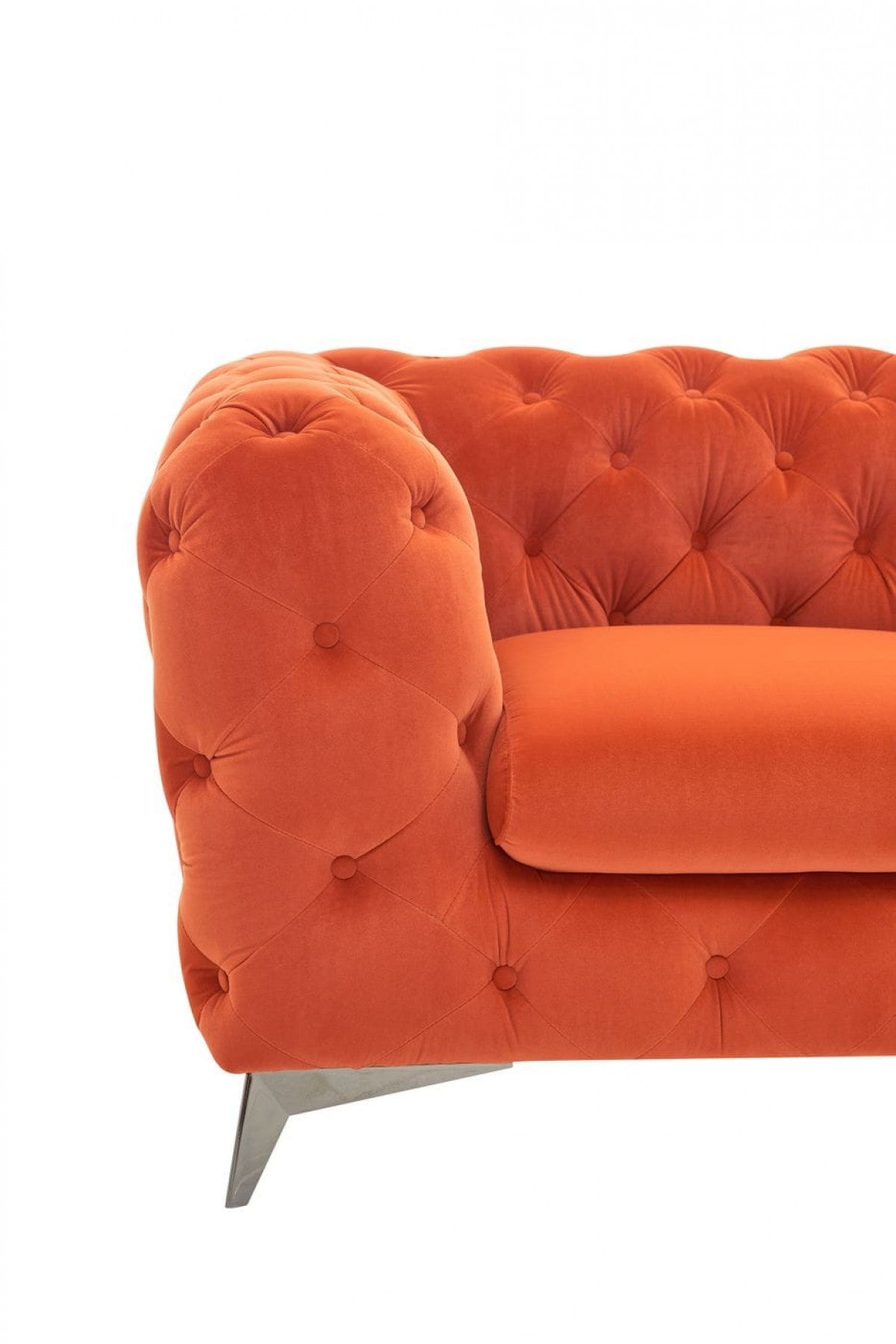 Divani Casa Delilah - Modern Orange Fabric Sofa Set