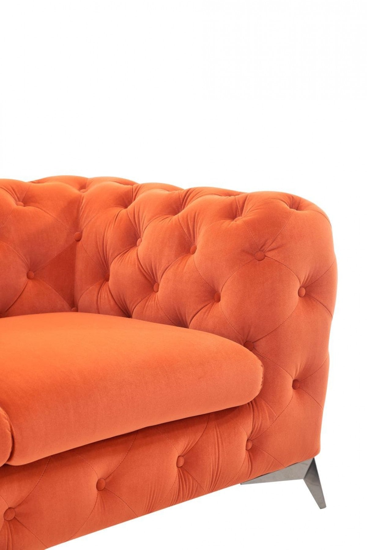 Divani Casa Delilah - Modern Orange Fabric Sofa Set