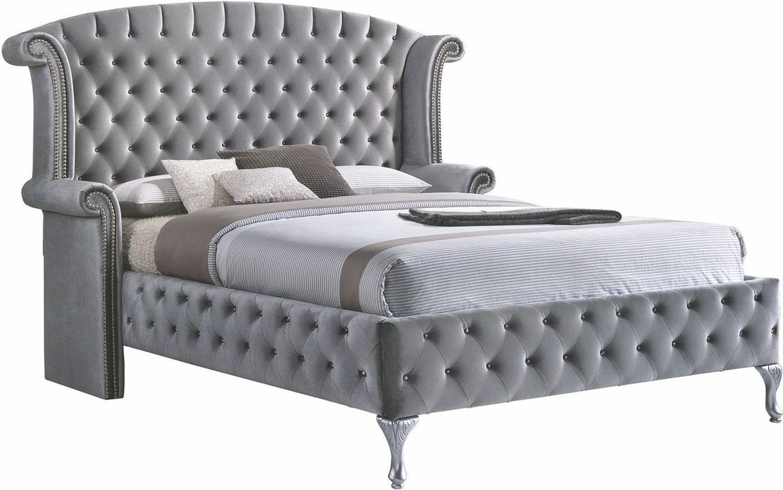 Diamond Palace Bedroom Set Queen or King (Gray)