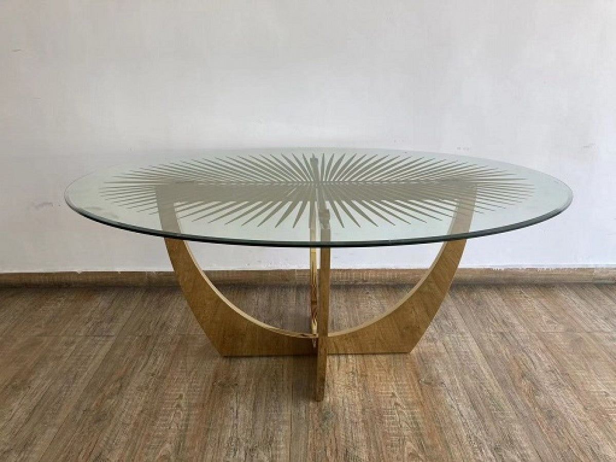 Modrest Chambers - Glass & Gold Dining Set