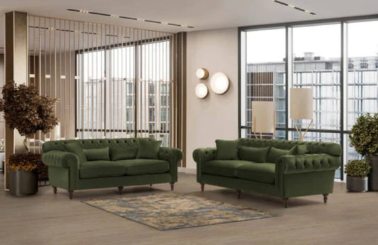 Eva Green Velvet Sofa & Loveseat