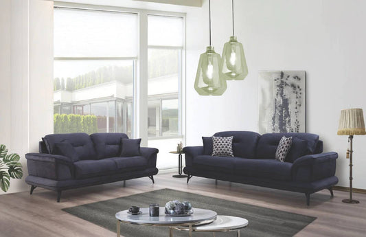 Violet Sofa & Loveseat Navy Blue
