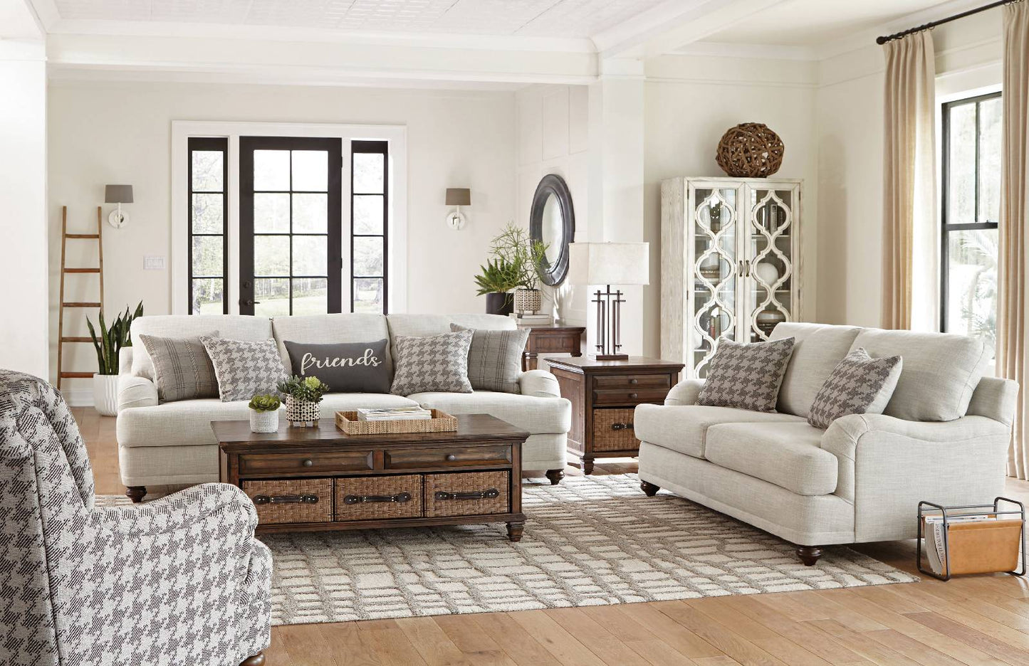 Glenn 2-Piece Cushion Back Living Room Set Light Grey - 511094-S2