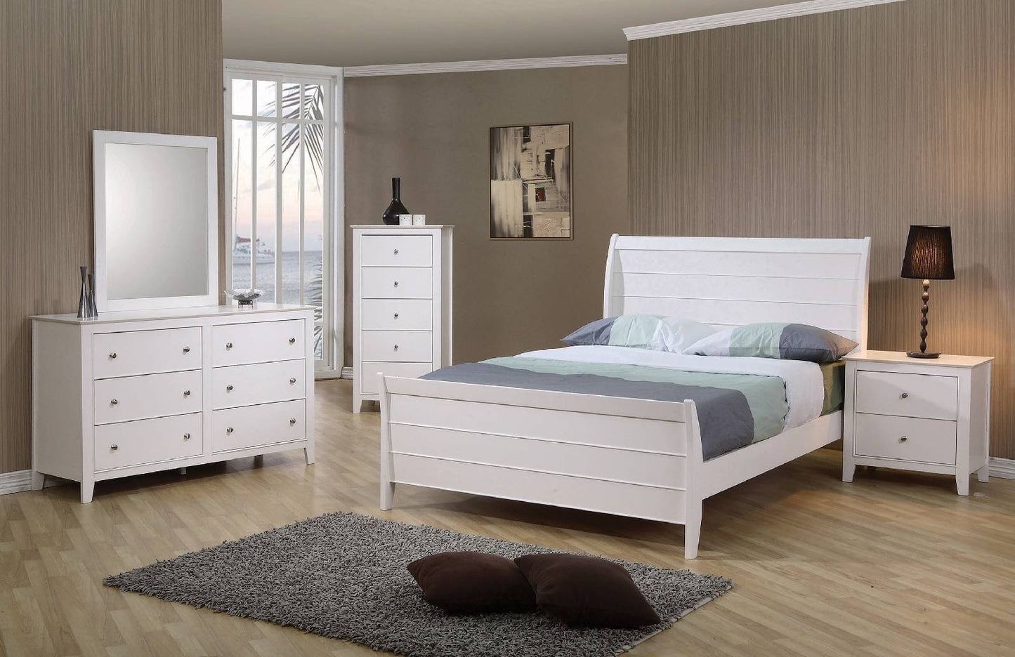 Selena Bedroom Set Sleigh Headboard Buttermilk - 400231