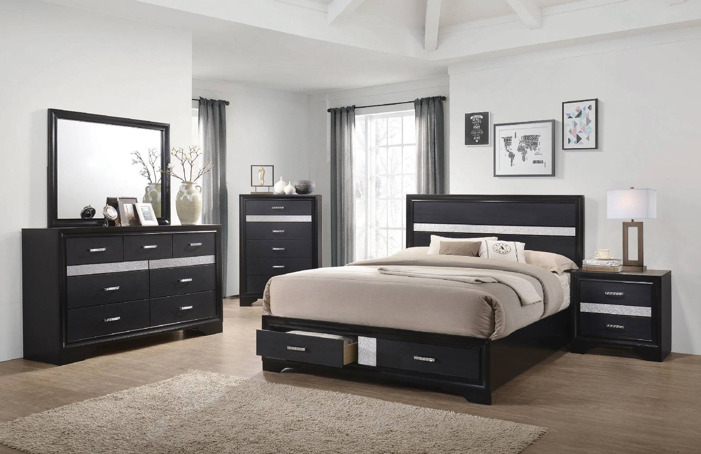 Miranda Platform Storage Bedroom Set -  206361