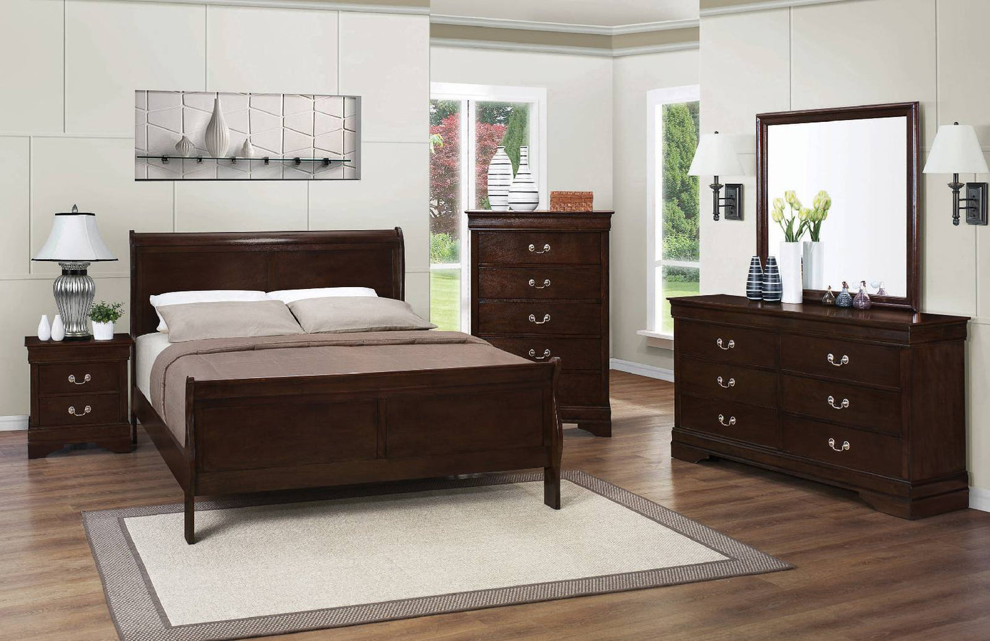 Louis Philippe Panel Bedroom Set With High Headboard - 202411