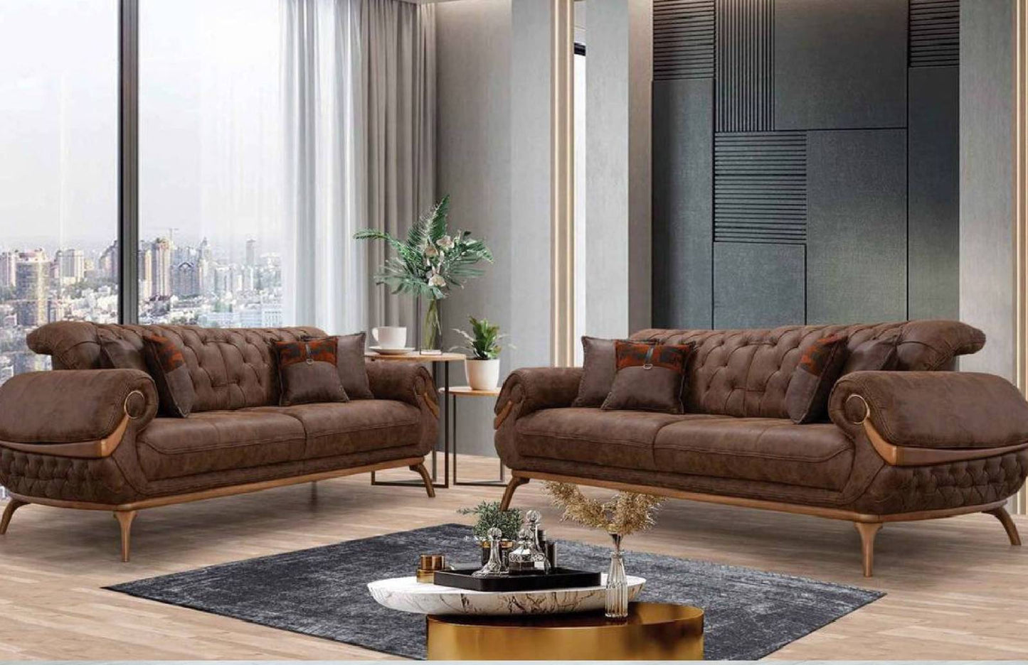 Boston Sofa & Love Dark Brown