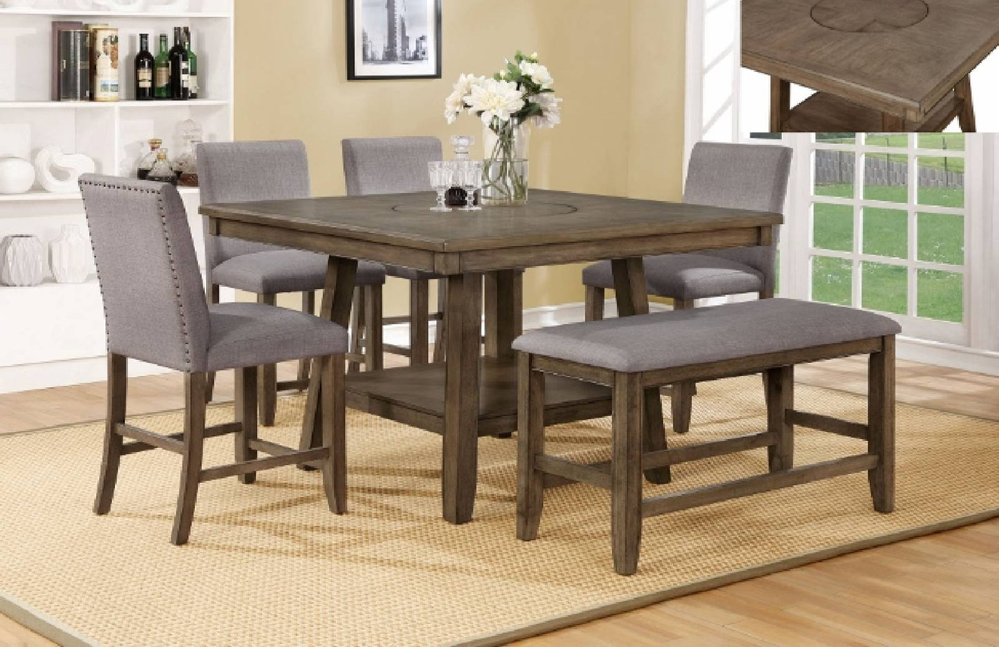 2731-6P MANNING COUNTER HEIG (TABLE & 4 CHAIRS)