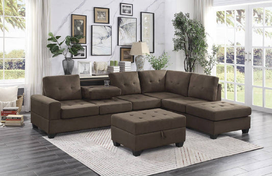 9507CHC*3OT 3-Piece Reversible Sectional with Ottoman