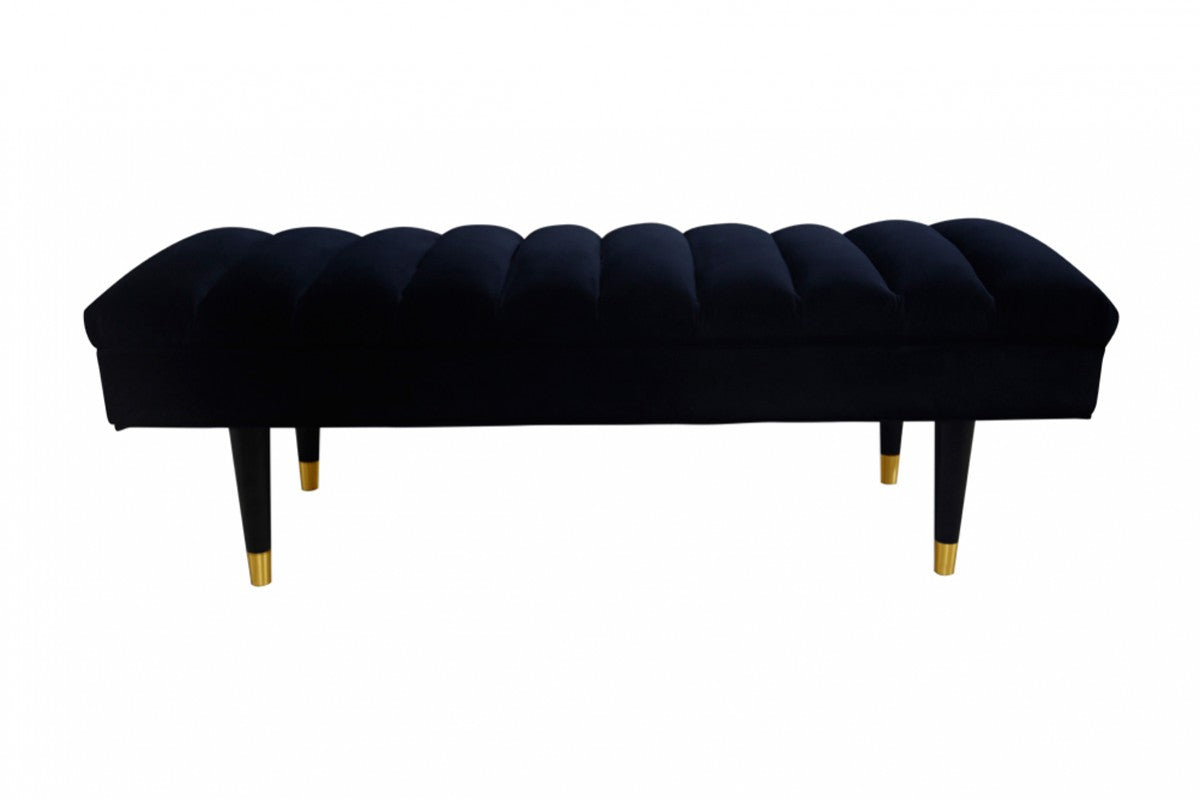 Divani Casa - Ritner Modern Black Velvet Curved Sectional Sofa