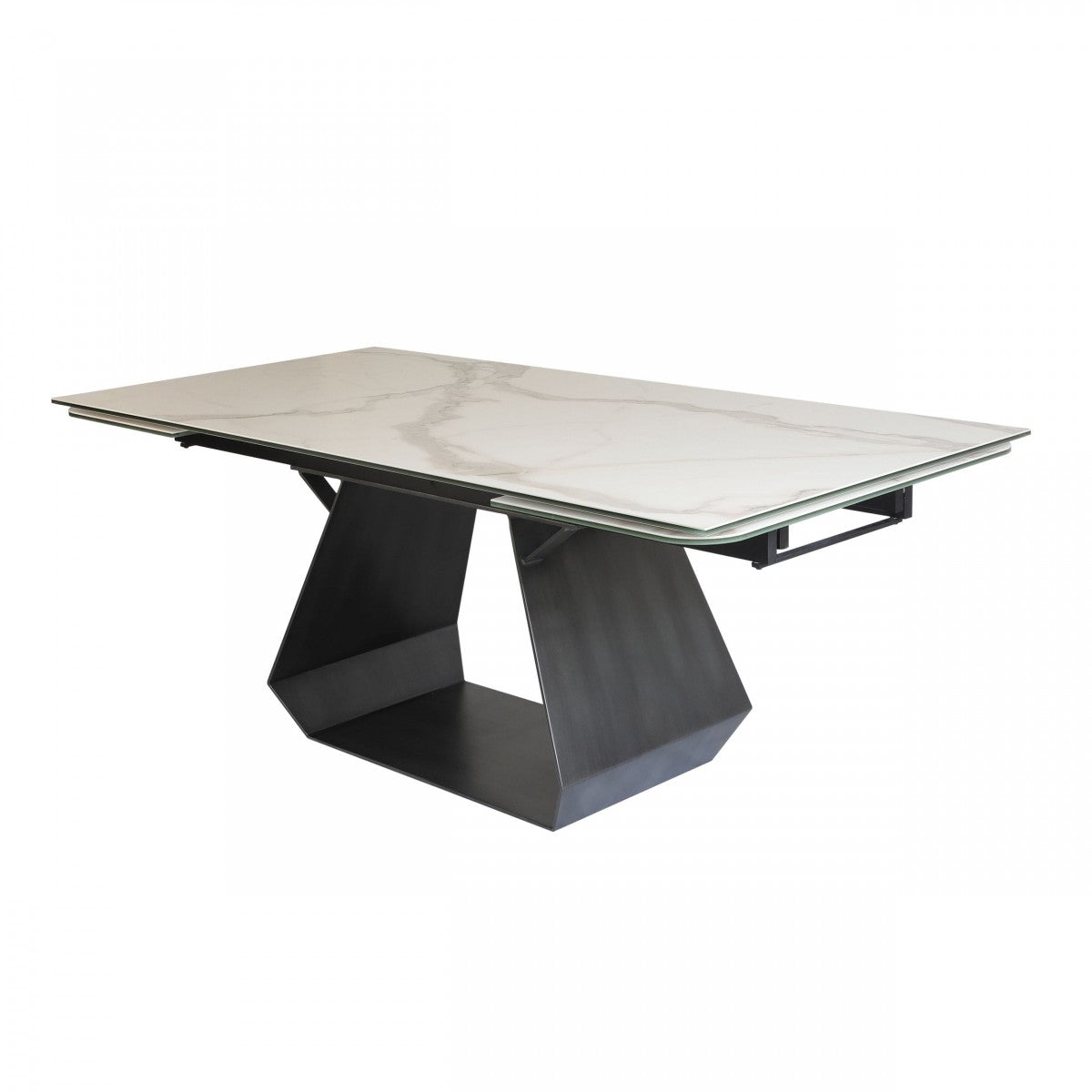 Modrest Howell - Modern White Ceramic Extendable Dining Table Set