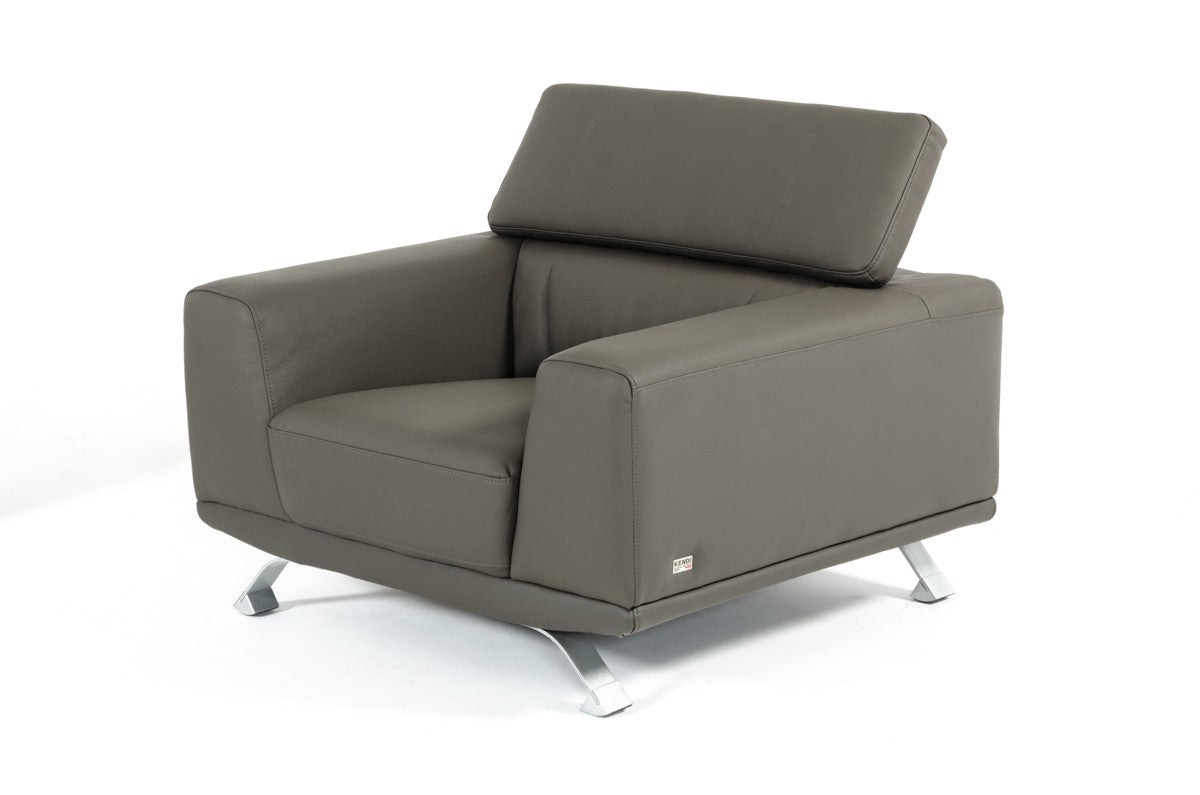 Divani Casa Brustle Modern Dark Grey Eco-Leather Sofa Set
