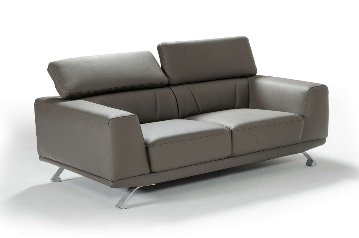 Divani Casa Brustle Modern Dark Grey Eco-Leather Sofa Set
