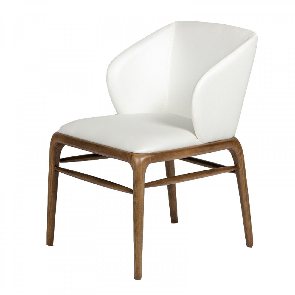 Modrest Melanie - Modern White Ceramic & Brushed Brown Dining Table Set