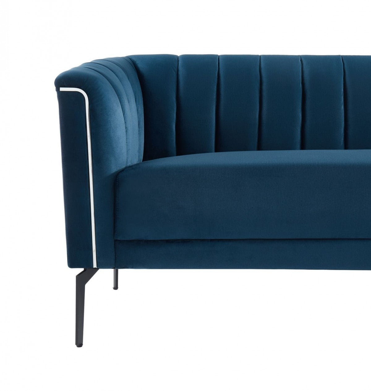 Divani Casa Patton - Modern Blue Fabric Sofa