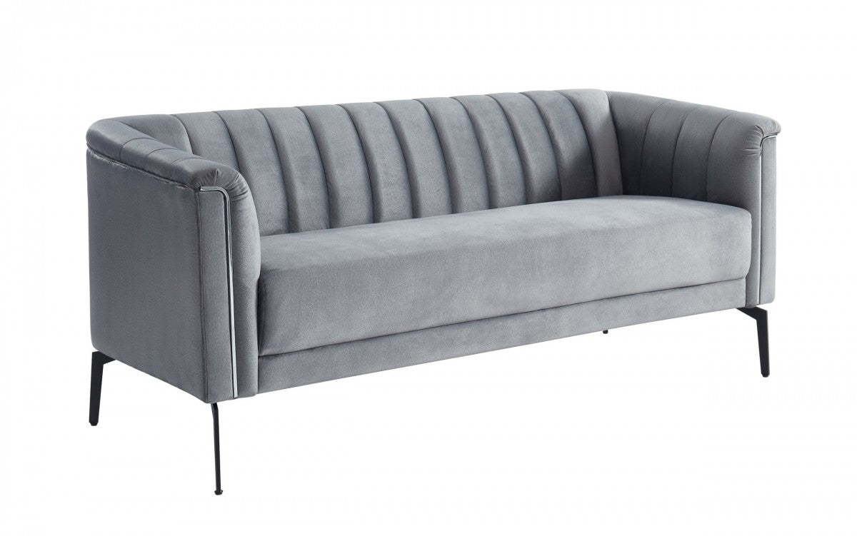 Divani Casa Patton - Modern Blue Fabric Sofa