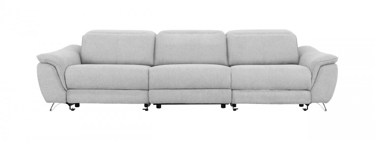 Divani Casa Paul - Contemporary Grey Fabric Sofa w/ Electric Recliners