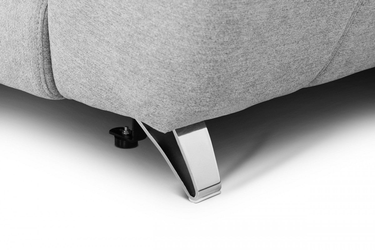 Divani Casa Paul - Contemporary Grey Fabric Sofa w/ Electric Recliners