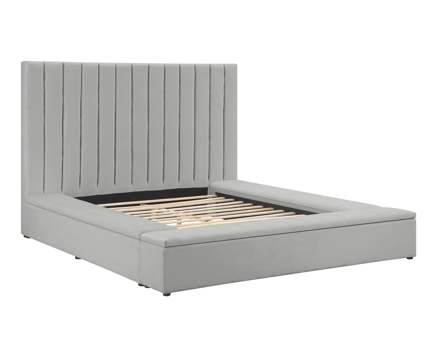 France - Grey Platform Bed Queen, King
