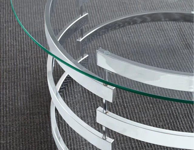 TS300 - Glass Cocktail Table + 2 End Table Set