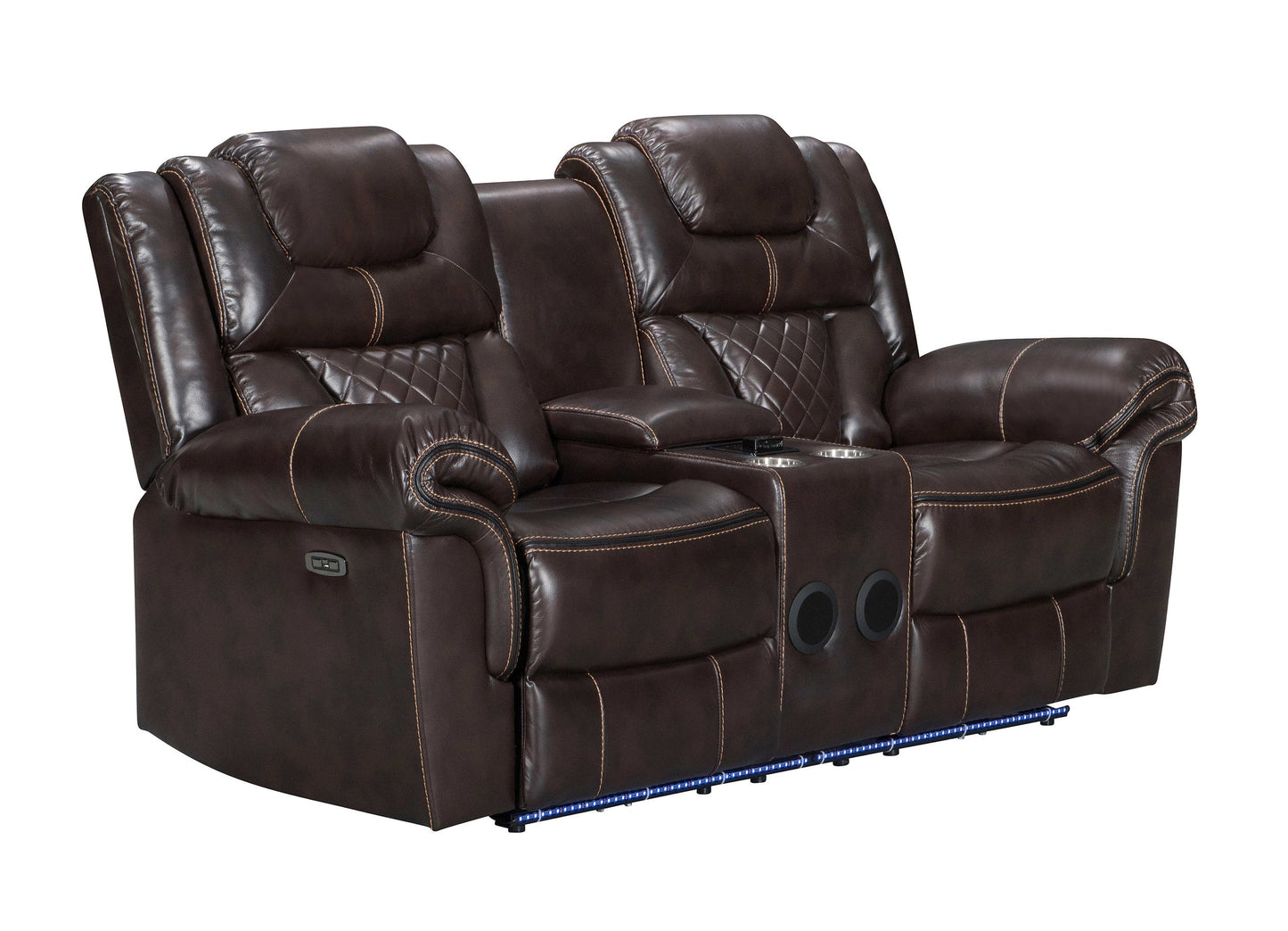 Alexa Brown 3pc Power Living Room Set