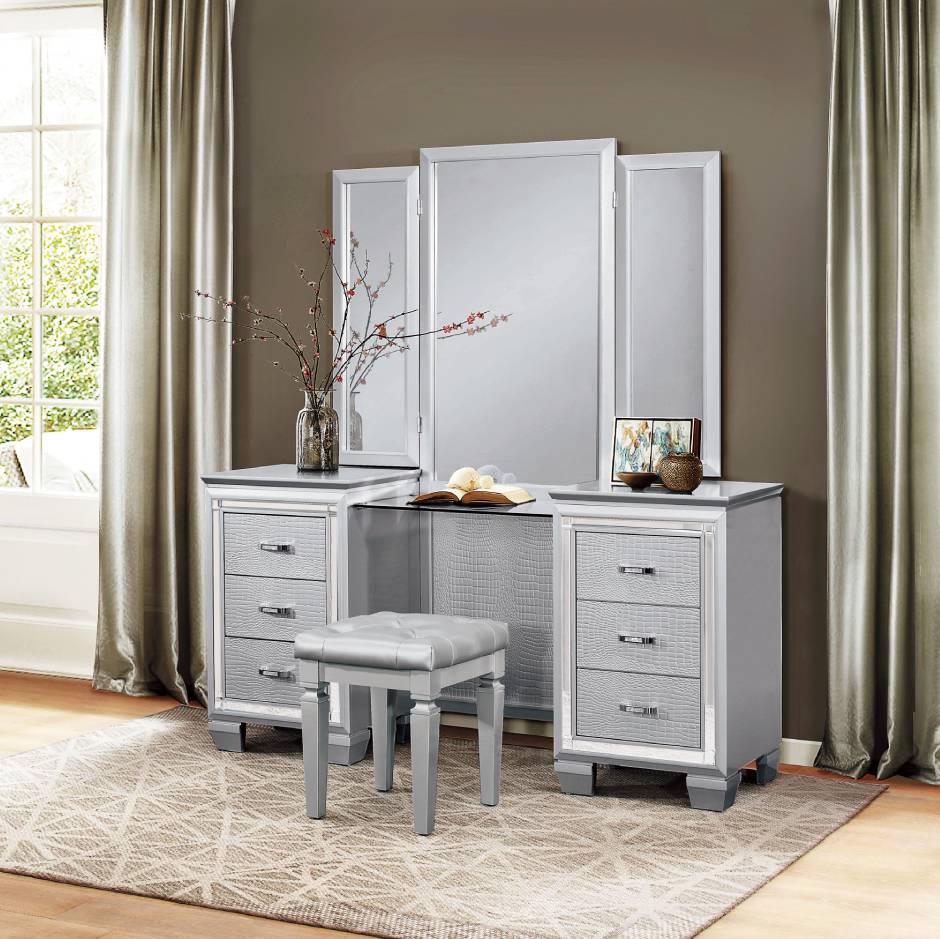 Homelegance - Allura Vanity Dresser W/ Mirror - 1916-15x Homelegance - Allura Vanity Dresser W/ Mirror - 1916-15x